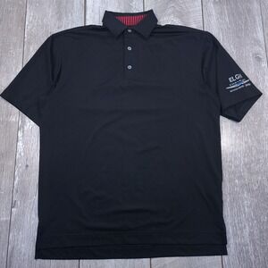 FootJoy Polo Shirt Mens Large Black Elgin Chrysler Dodge Jeep Golf Performance